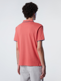 North Sails SS Polo with Graphic - Spiced Coral