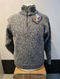 Norwool Noorse Trui  - 100% pure nieuwe scheerwol - donkergrijs/zwart (uniseks)