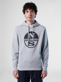 North Sails Hoodie Sweatshirt W/Graphic - Grey Melange