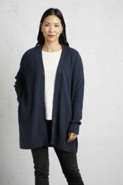 Weird Fish CARRAN Longline Marled Cardigan - Navy Marl SS23