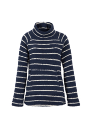 Weird Fish Sarno Recycled Cowl Neck Fleece - Navy