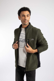 Weird Fish Arnott Full Zip Lined Macaroni Jacket - Deep Lichen Green