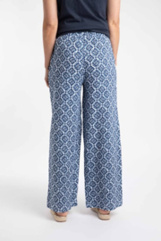 Weird Fish Zendaya Printed Double Cloth Wide Leg Trousers - Twilight