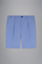 Paul & Shark Cotton & Linen 1 pince Bermuda Shorts - light blue