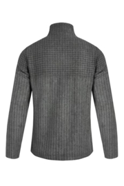 Weird Fish Longmont Eco 1/4 Zip Stripe Grid Fleece - Fir Green