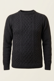 Emerald FÖGLÖ Cable Fisherman Sweater - Antrazite