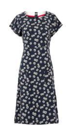 Weird Fish - Organic Printed Jersey Dress- Tallahassee - Navy Blue - SS21