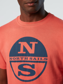 North Sails SS T-Shirt with Graphic  - Spiced Coral