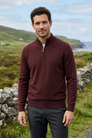 Emerald Style wollen tru met 1/4 rits uit 100% nieuwe lamswol - Rich Berry Marl