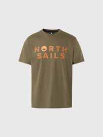 North Sails T-Shirt SS Line Print - Dusty Olive