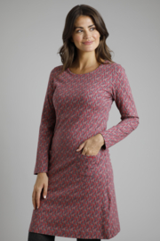 Weird Fish Delray Long Sleeve Dress - Rouge Red