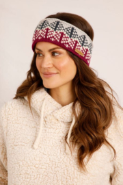 Weird Fish Lia Eco Fair Isle Headband - Winter Berry