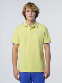 North Sails Polo SS Collar W/Striped in Contrast - Limelight