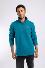 Weird Fish Oakmont 1/4 Zip Textured Fleece - Sea Blue