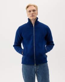 Holebrook Måns Zip WP Gebreide winddichte trui van wolmix - Cobalt Blue