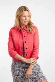 Weird Fish Rosanna Canvas Jacket - Flamingo