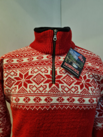 Norwool Noorse Trui  - 100% pure nieuwe wol - rood (uniseks)