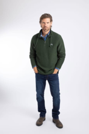 Weird Fish Cruiser 1/4 Zip Eco Macaroni Sweatshirt - Duck Green