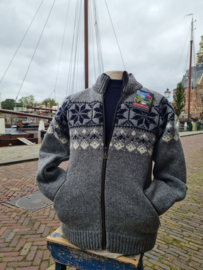Norwool Noors Vest met Rits  - 100% pure nieuwe wol - grijs