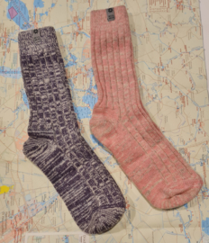 Noorse sokken GiftBox wit 2-pack 70% wol dames 36/41 paars-roze