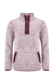Weird Fish Madi Cosy 1/4 Zip Fleece - Aubergine