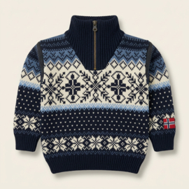 Arctic Circle Noorse Sweater Kids - 100% wol - Navy