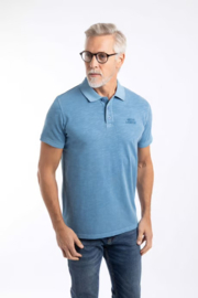 Weird Fish Indy Garment Dyed Polo - Washed Blue