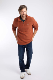 Weird Fish Cruiser 1/4 Zip Eco Macaroni Sweatshirt - Baked Clay