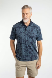 Weird Fish Sarat Printed Polo Shirt - Blue Mirage