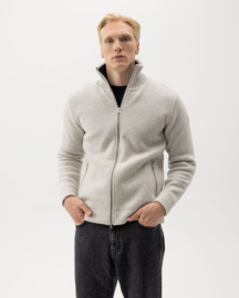 Holebrook Måns Zip WP Gebreide winddichte trui van wolmix - Light Grey melange