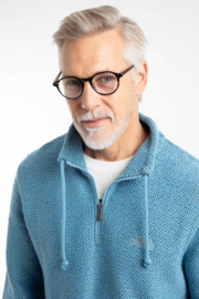 A Weird Fish Cruiser 1/4 Zip Eco Macaroni Sweatshirt - Bluebird