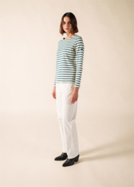 Saint James Meridame II Breton Striped shirt - Ecru/Celest Chin