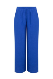 Weird Fish Zelaya Double Cloth Wide Leg Trousers - Mazarine Blue