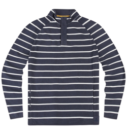 Mousqueton Marnod Marine / Blanc - Sweater met 1/4 rits