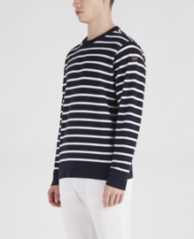 Paul & Shark Trui - Striped Organic Cotton Crew Neck Sweater - Breton Stripe