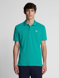 North Sails Poloshirt met print - Emerald