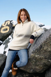 Norwool Windstopper  Sweater - 100% pure nieuwe wol - ecru (uniseks)