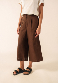 Saint James Chloe wijde linnen broek - Expresso