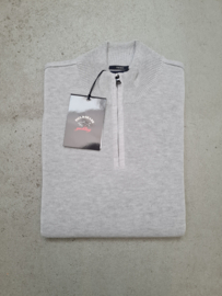 Paul & Shark Cotton Sweater with Zip - light grey SS23