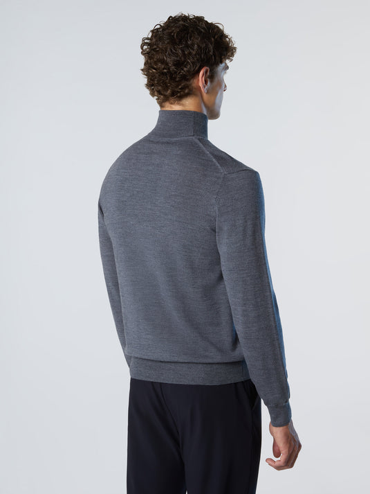 North Sails Turtle Neck 12gg Knitwear - Medium Grey Melange