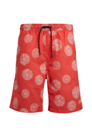 Weird Fish Marina Eco Printed Board Shorts - Hot Coral