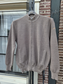 x Paul & Shark Wool full zip sweater with Moon badge - Camel brown