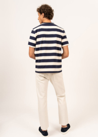 Saint James Pirou shirt ss - marine/ecru