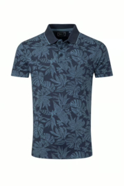 Weird Fish Sarat Printed Polo Shirt - Blue Mirage