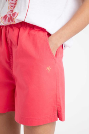 Weird Fish Jardin Cotton Twill Shorts - Flamingo