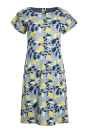 Weird Fish Tallahassee Oganic Printed Jersey Dress - Pale Denim