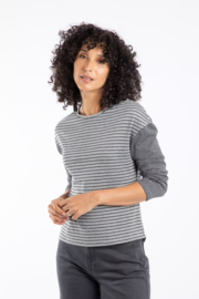 Weird Fish Calfee Striped Long Sleeve T-Shirt - Grey