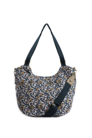 Weird Fish Hollington Printed Canvas Shoulder Bag - Dark Navy