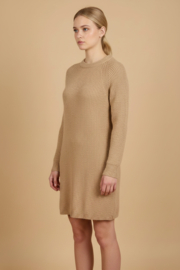 Emerald JURMO wollen jurk met ronde hals - 100% pure wol - beige