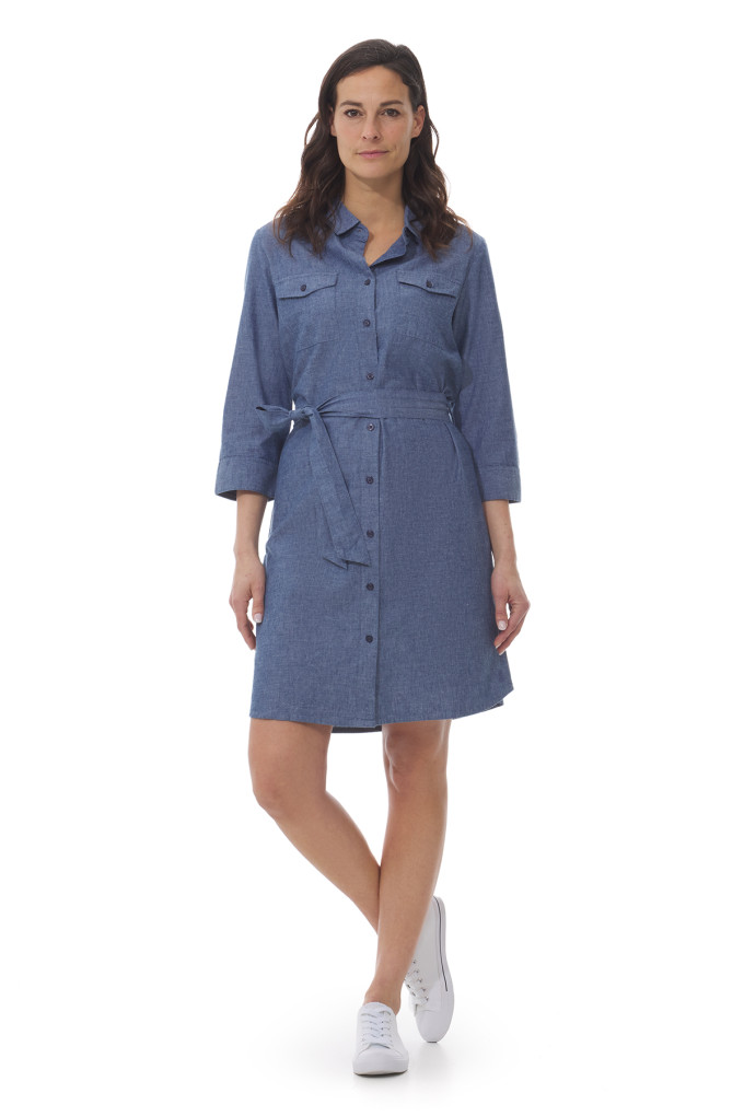 Mousqueton Lannilis Gestreept Chambray Overhemdjurk - Marine